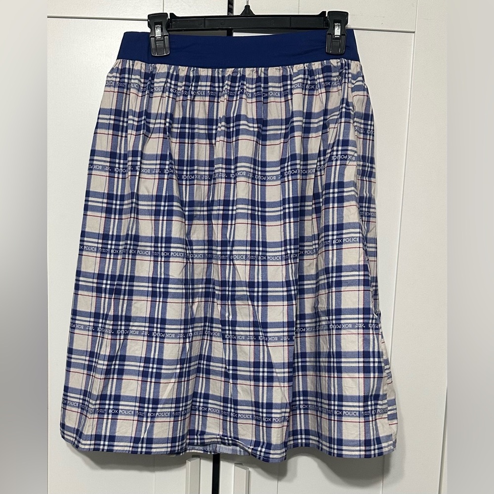 Her Universe Blue and White Doctor Who Skirt
